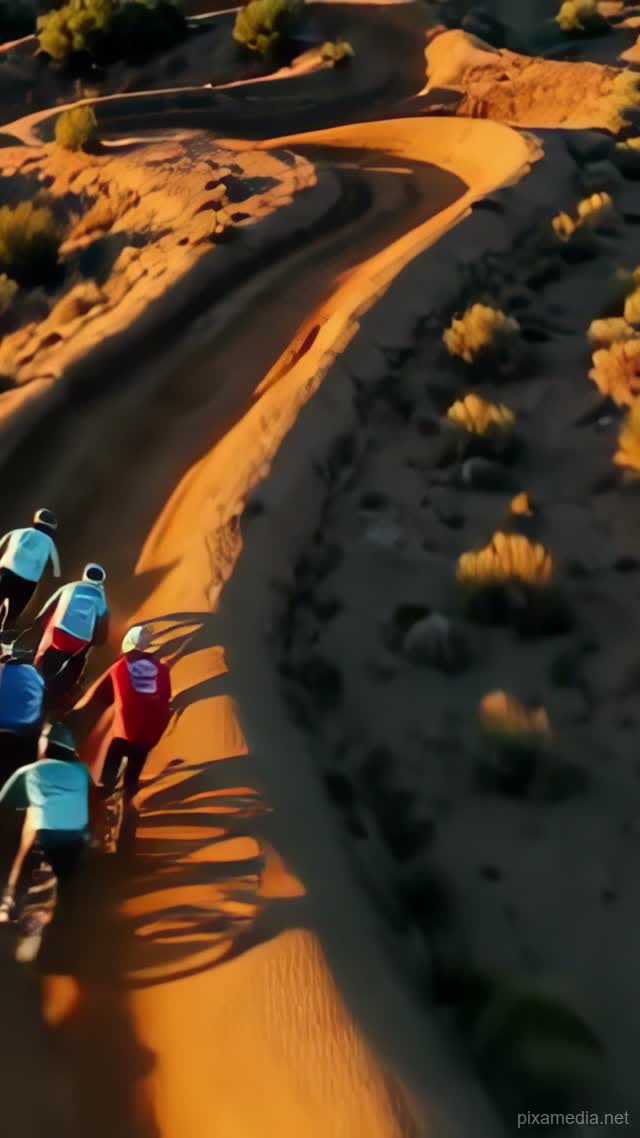 Dust Trails at Golden Hour - Drone & Aerial AI stock